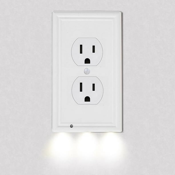 4 PACK Decor Wall Outlet Cover Plate with Eco LED Night Light.